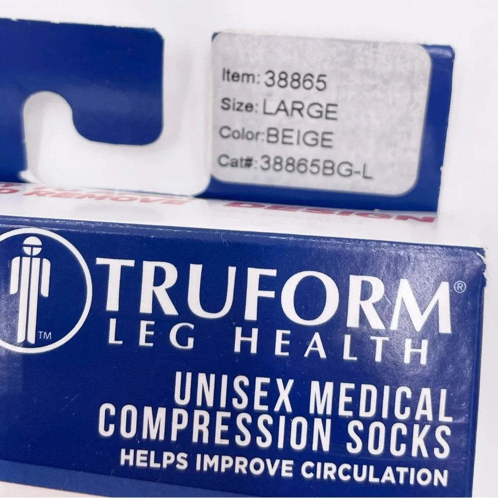 NEW Truform Unisex Medical Compression Socks 20-30 mmhg Knee High Beige Large